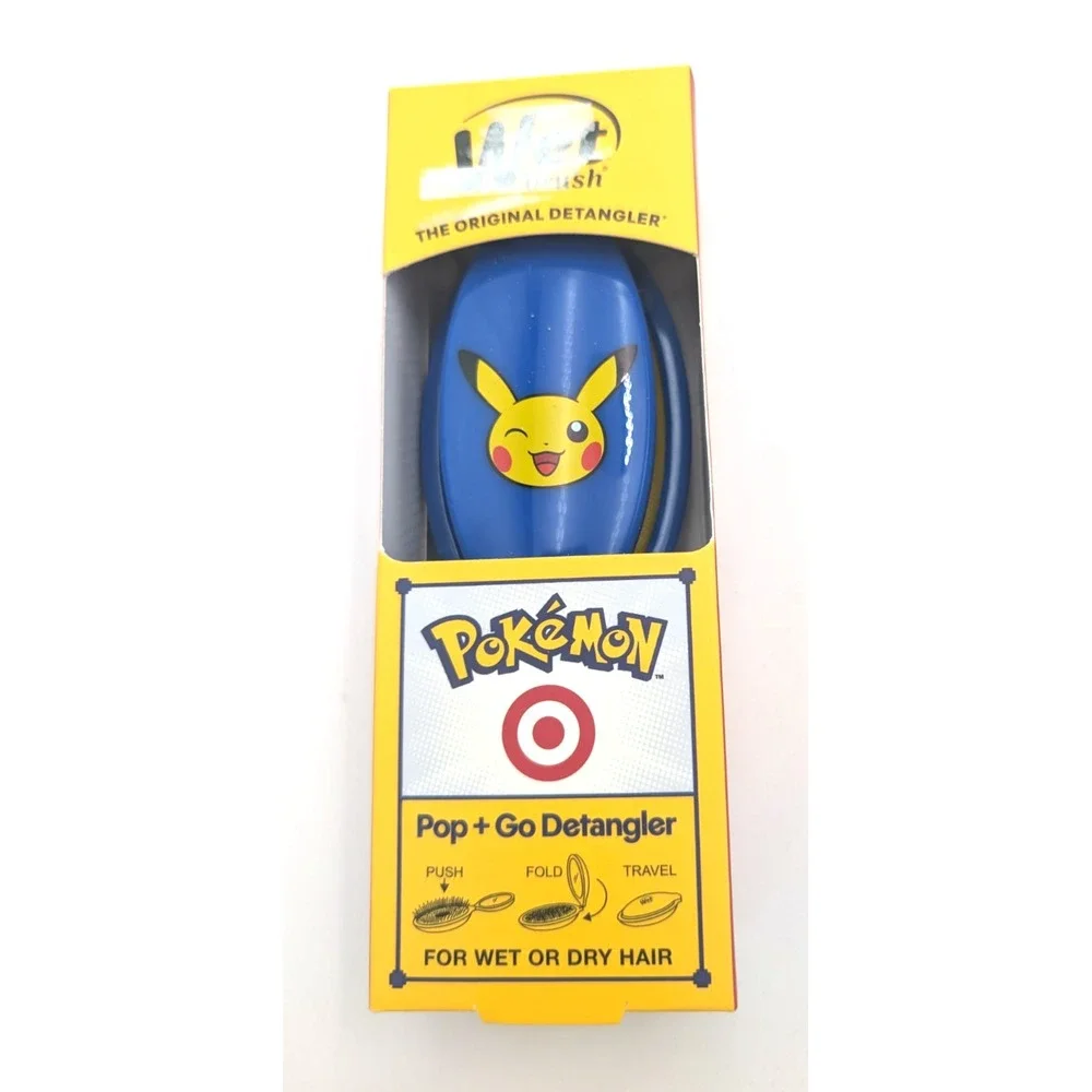 Pokemon Target Exclusive Travel Wet Brush Pop + Go Detangler Pikachu